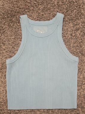 aerie baby blue ribbed tank